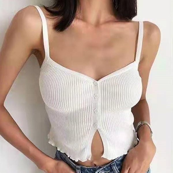 women's tanks & camis 2021 spring summer fashion v-neck solid color high waist split all-match button camisole female streetwear #1, White
women's tanks & camis 2021 spring summer fashion v-neck solid color high waist split all-match button camisole female streetwear #1, White