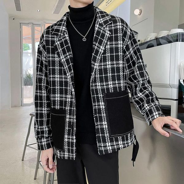 men's jackets fashion lapel woolen jacket trend all-match houndstooth loose big pocket autumn winter single-breasted outer wear clothin, Black;brown
men's jackets fashion lapel woolen jacket trend all-match houndstooth loose big pocket autumn winter single-breasted outer wear clothin, Black;brown