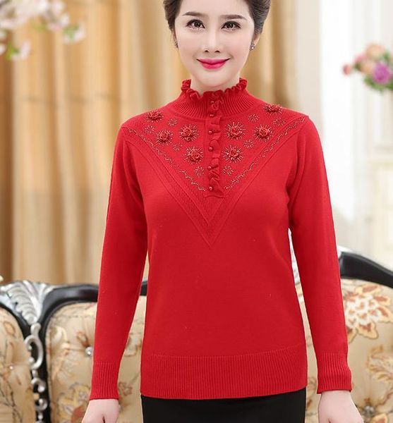 women's sweaters 2021 spring and autumn winter with style fashion long sleeve set head women round collar mother sweater coat, White;black
women's sweaters 2021 spring and autumn winter with style fashion long sleeve set head women round collar mother sweater coat, White;black