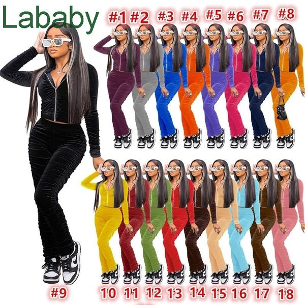 women velvet tracksuits designer clothes velour sweatpants and hoodie set two piece outfits pleated jacket stacked pants suits 18 colours, Gray
women velvet tracksuits designer clothes velour sweatpants and hoodie set two piece outfits pleated jacket stacked pants suits 18 colours, Gray