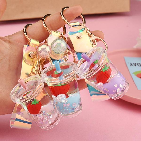 keychains creative fruit strawberry milk tea cup keychain floating quicksand acrylic keyring women men car bag pendant key holder gifts, Silver
keychains creative fruit strawberry milk tea cup keychain floating quicksand acrylic keyring women men car bag pendant key holder gifts, Silver