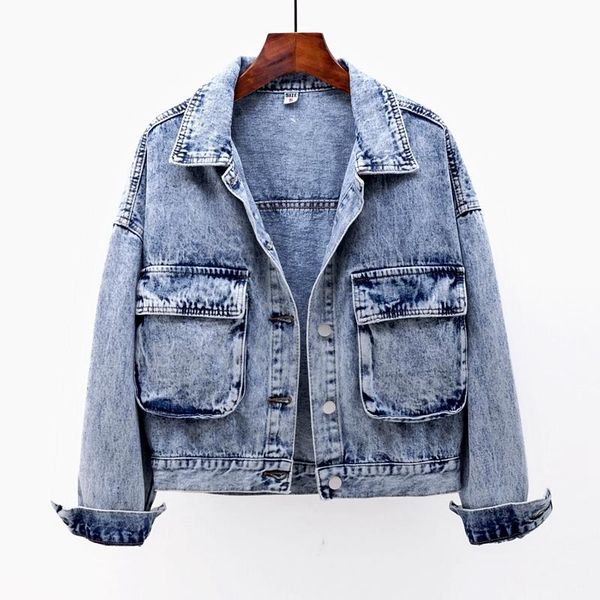 women's jackets 2021 spring autumn short denim jacket women korean loose bf plus size big pocket cardigan jeans coat female outerwear, Black;brown
women's jackets 2021 spring autumn short denim jacket women korean loose bf plus size big pocket cardigan jeans coat female outerwear, Black;brown