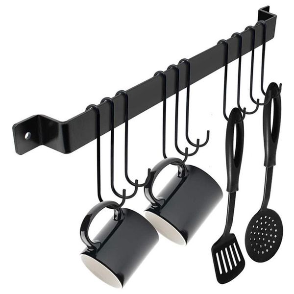 kitchen wall-mounted holder pot rack with hook rail bar wall mounted household organizer storage & organization
kitchen wall-mounted holder pot rack with hook rail bar wall mounted household organizer storage & organization