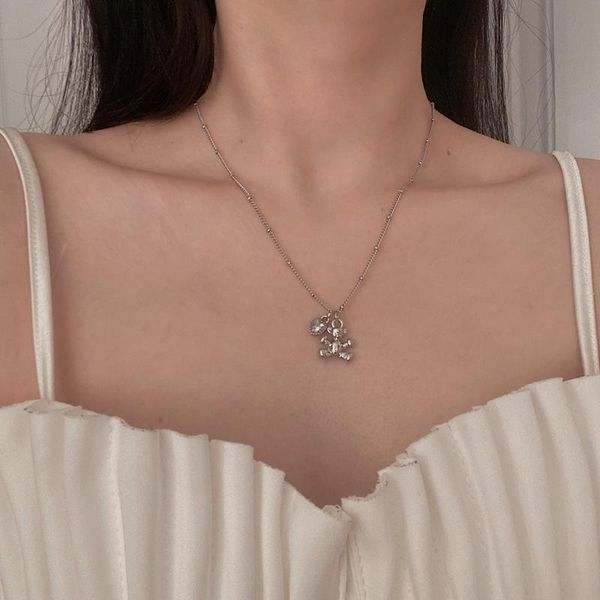 pendant necklaces fashion cute bear heart necklace for stainless steel bead chain animal choker couple jewelry gifts, Silver
pendant necklaces fashion cute bear heart necklace for stainless steel bead chain animal choker couple jewelry gifts, Silver