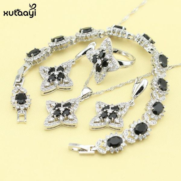 earrings & necklace xutaayi 4pcs silver colorjewelry sets black cubic zirconia clean wedding necklace/rings/earrings/bracelet fo
earrings & necklace xutaayi 4pcs silver colorjewelry sets black cubic zirconia clean wedding necklace/rings/earrings/bracelet fo