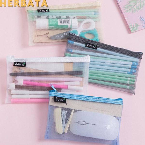 pencil cases creative simple transparent gauze large-capacity portable zipper case student stationery bag pouch desk organizer
pencil cases creative simple transparent gauze large-capacity portable zipper case student stationery bag pouch desk organizer