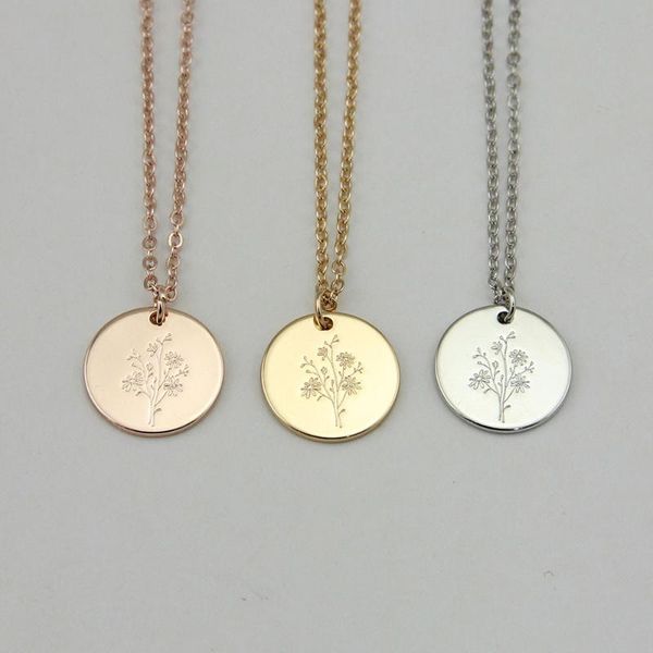 pendant necklaces wholesale custom aster flower necklace jewelry disc birth month, Silver
pendant necklaces wholesale custom aster flower necklace jewelry disc birth month, Silver