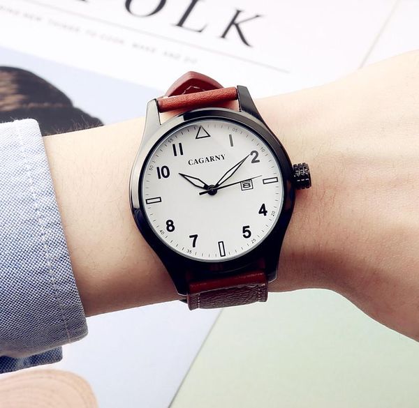 wristwatches 2021 cagarny fashion men's watches leather vintage quartz-watch men wrist watch relogio masculino, Slivery;brown
wristwatches 2021 cagarny fashion men's watches leather vintage quartz-watch men wrist watch relogio masculino, Slivery;brown
