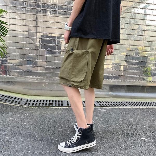 mens shorts summer drawstring fashion black army green casual men streetwear loose hip-hop pocket overalls, White;black
mens shorts summer drawstring fashion black army green casual men streetwear loose hip-hop pocket overalls, White;black