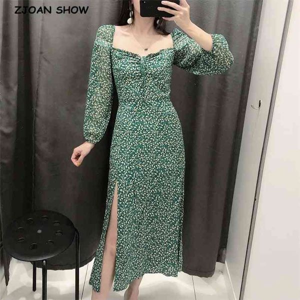 retro leaves print green long sleeve slit dress woman vintage french square collar split dresses elegant vestidos 210429, Black;gray
retro leaves print green long sleeve slit dress woman vintage french square collar split dresses elegant vestidos 210429, Black;gray