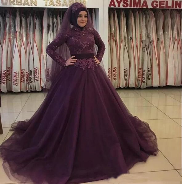 custom muslim long sleeves ball gown lace prom dresses with appliques sweep train lace-up back tulle formal evening gowns, Black
custom muslim long sleeves ball gown lace prom dresses with appliques sweep train lace-up back tulle formal evening gowns, Black