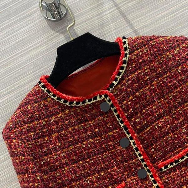 women's wool & blends high-end red tweed coats for women luxury gold edge o-neck 3d cut double pocket slim jackets lady winter 2, Black
women's wool & blends high-end red tweed coats for women luxury gold edge o-neck 3d cut double pocket slim jackets lady winter 2, Black
