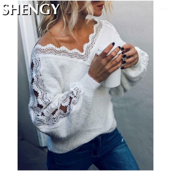 autumn winter ladies knitted sweater v neck lace hollow long sleeve pullover elegant women jumper women's sweaters, White;black
autumn winter ladies knitted sweater v neck lace hollow long sleeve pullover elegant women jumper women's sweaters, White;black