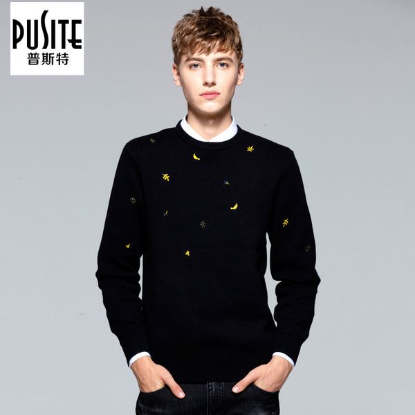sweater knit pusite autumn and winter round neck men's slim fitting pullover fashion long sleeve, White;black
sweater knit pusite autumn and winter round neck men's slim fitting pullover fashion long sleeve, White;black