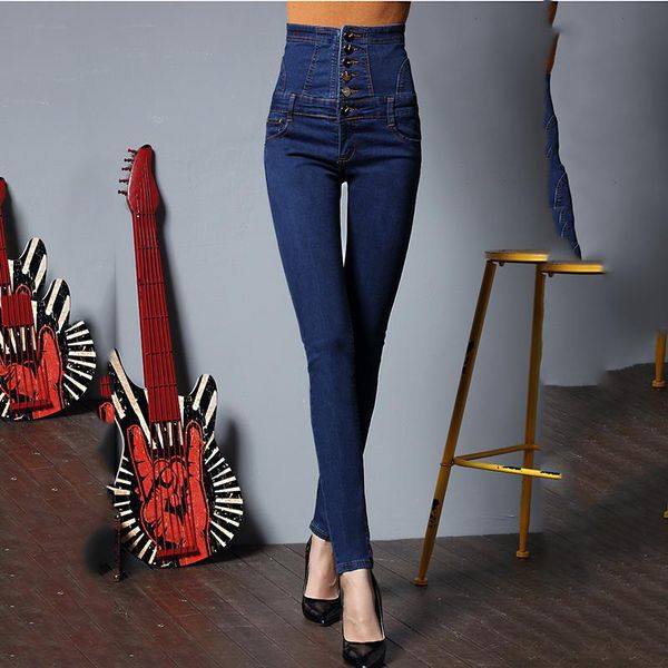 women's denim trousers waist slimming elastic feet pencil pants 2021 spring large size high jeans, Blue
women's denim trousers waist slimming elastic feet pencil pants 2021 spring large size high jeans, Blue