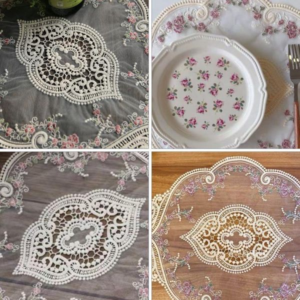 1pc retro lace embroidered placemat exquisite place mat table er for home cloth
1pc retro lace embroidered placemat exquisite place mat table er for home cloth