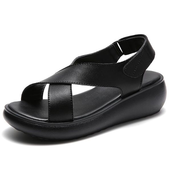 summer women shoes 2021 genuine leather soft confortable muffin bottom rubber outsole casual leisure lady beach sandals, Black
summer women shoes 2021 genuine leather soft confortable muffin bottom rubber outsole casual leisure lady beach sandals, Black