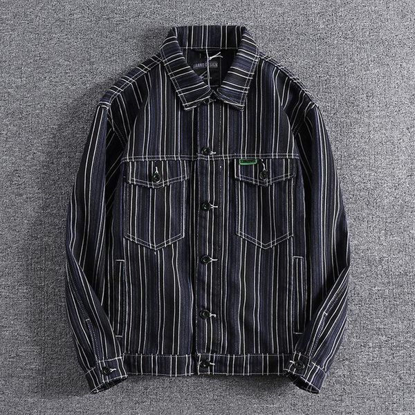 men's jackets and winter autumn british trend washed denim jacket striped coat top, Black;brown
men's jackets and winter autumn british trend washed denim jacket striped coat top, Black;brown