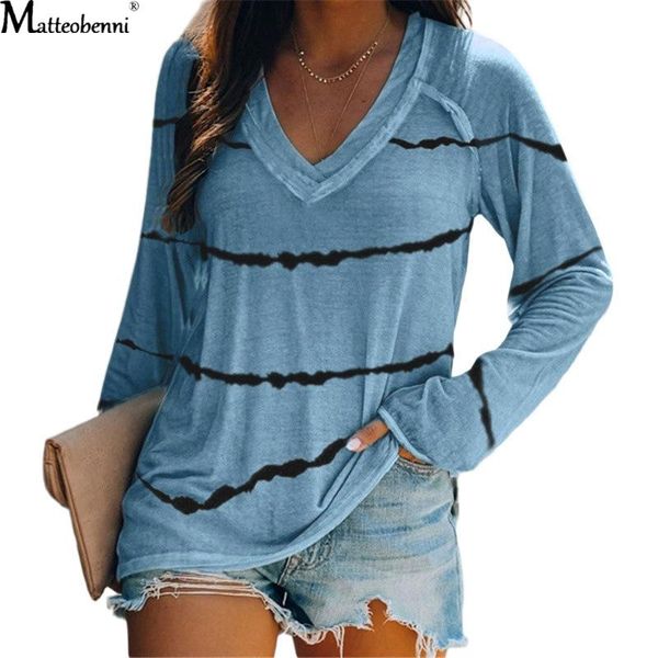 women's t-shirt autumn women v-neck tie-dye stripes print t shirts long sleeve loose pullover fashion basic casual plus size, White
women's t-shirt autumn women v-neck tie-dye stripes print t shirts long sleeve loose pullover fashion basic casual plus size, White