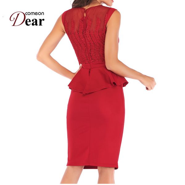 comeondear ladies es rhinestone embellished work sleeveless black red pleated peplum woman rj80756, Black;gray
comeondear ladies es rhinestone embellished work sleeveless black red pleated peplum woman rj80756, Black;gray