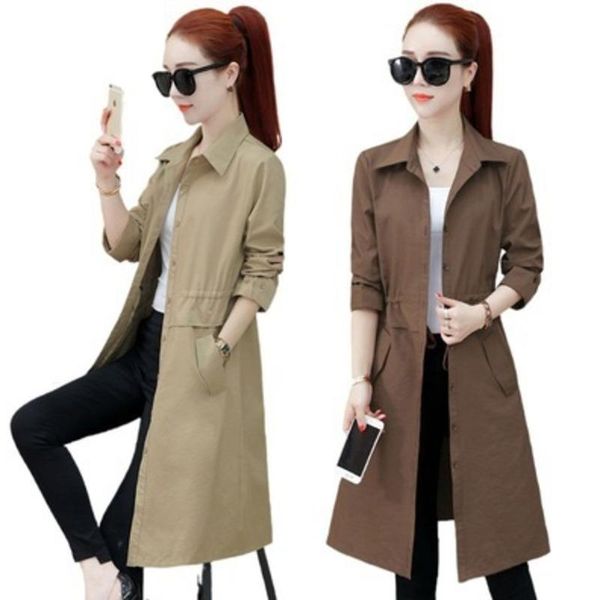 women's trench coats corta vento feminina windbreaker female long korean spring autumn 2021 women coat fashion brown thin commute, Tan;black
women's trench coats corta vento feminina windbreaker female long korean spring autumn 2021 women coat fashion brown thin commute, Tan;black