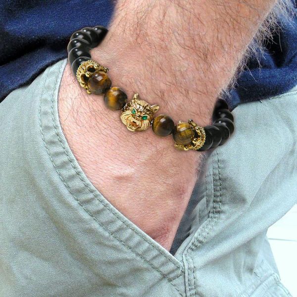 charm bracelets handmade 8mm beaded bracelet men natural stone blue tiger eye beads black wolf head energy jewelry, Golden;silver
charm bracelets handmade 8mm beaded bracelet men natural stone blue tiger eye beads black wolf head energy jewelry, Golden;silver