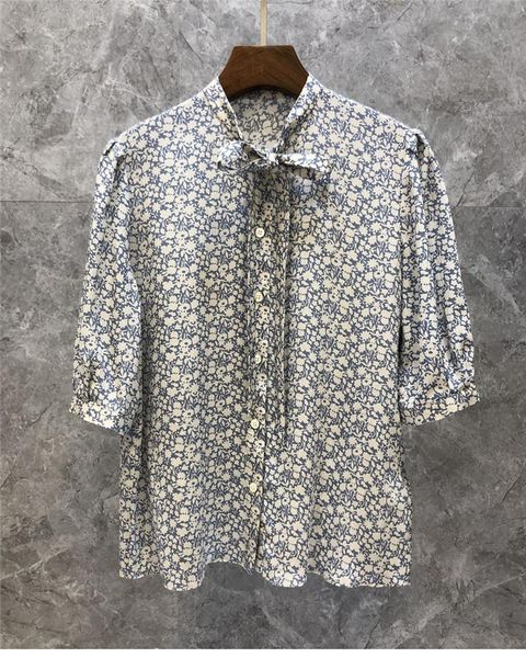 women's blouses & shirts 100%silk 2021 summer fashion style women bow collar vintage print half sleeve casual national silk blouse fem, White
women's blouses & shirts 100%silk 2021 summer fashion style women bow collar vintage print half sleeve casual national silk blouse fem, White
