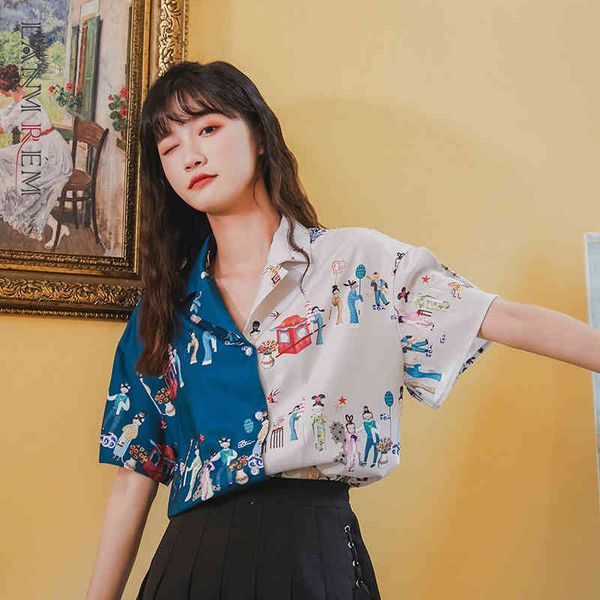 women irregular shirts turn-down collar summer print all-match short sleeve vintage outerwear 2d1785 210507, White
women irregular shirts turn-down collar summer print all-match short sleeve vintage outerwear 2d1785 210507, White