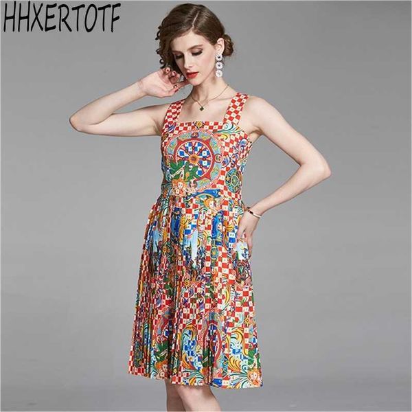 summer wheel plaid print tank spaghetti strap dres sleeveless high waist pleated 210531, Black;gray
summer wheel plaid print tank spaghetti strap dres sleeveless high waist pleated 210531, Black;gray