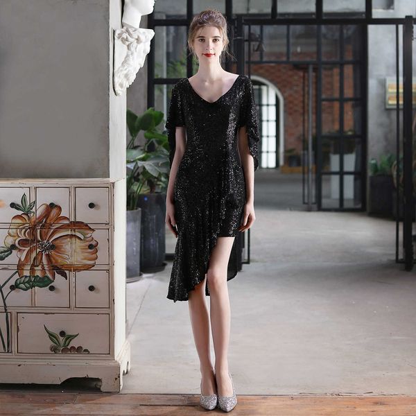 luxury evening dress 18669# banquet evening dr's magic beads short party fairy department, Black;gray
luxury evening dress 18669# banquet evening dr's magic beads short party fairy department, Black;gray