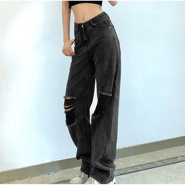 women's jeans 40# stretch ripped hole denim pants casual loose-fitting wide leg vintage stretch trouser pantalones de mujer, Blue
women's jeans 40# stretch ripped hole denim pants casual loose-fitting wide leg vintage stretch trouser pantalones de mujer, Blue