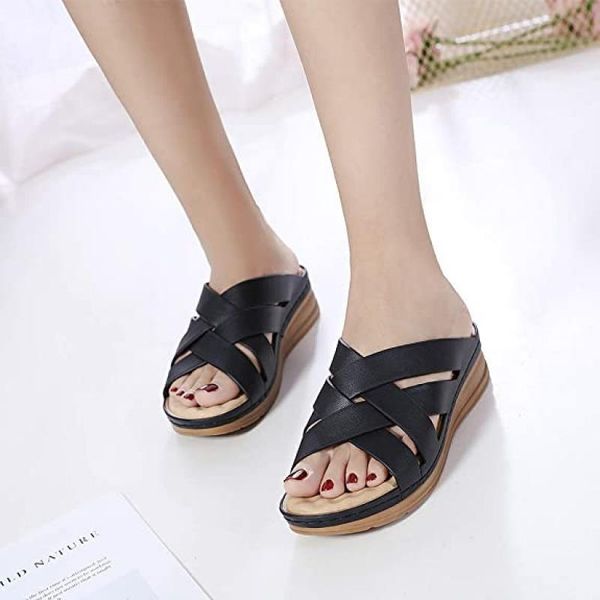 slippers women slip on solid color wedge sewing ladies sandals 2021 summer fashion outdoor casual soft comfy female footwear, Black
slippers women slip on solid color wedge sewing ladies sandals 2021 summer fashion outdoor casual soft comfy female footwear, Black