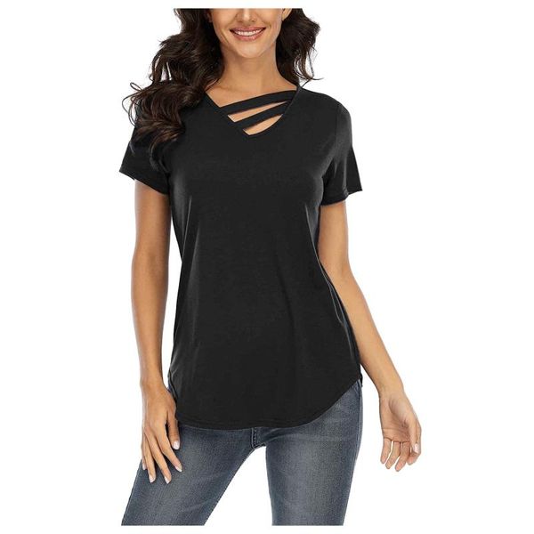 summer t shirt women 2021 casual short sleeve t-shirt female solid elegant v-neck tee for ladies clothing women's, White
summer t shirt women 2021 casual short sleeve t-shirt female solid elegant v-neck tee for ladies clothing women's, White