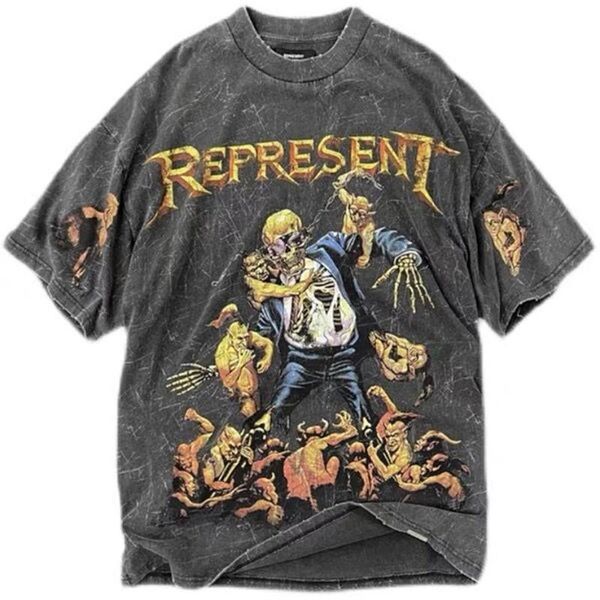 men's t-shirts represente 21ss wash make old vintage print large t-shirt and women's short sleeves, White;black
men's t-shirts represente 21ss wash make old vintage print large t-shirt and women's short sleeves, White;black