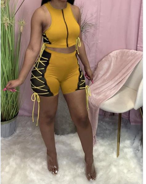yellow bandage zipper sleeveless two piece set women summer slim wrap bodycon suit nightclub party street lady women's tracksuits, Gray
yellow bandage zipper sleeveless two piece set women summer slim wrap bodycon suit nightclub party street lady women's tracksuits, Gray