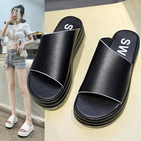 slippers beach shoes women solid color platform open toe slides real leather comfortable flat thick bottom sandals summer 2021, Black
slippers beach shoes women solid color platform open toe slides real leather comfortable flat thick bottom sandals summer 2021, Black