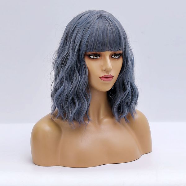 costume accessories short daily wave ombre blue hair synthetic wigs with bangs for women cosplay wavy natural heat resistant fibre female wi, Silver
costume accessories short daily wave ombre blue hair synthetic wigs with bangs for women cosplay wavy natural heat resistant fibre female wi, Silver