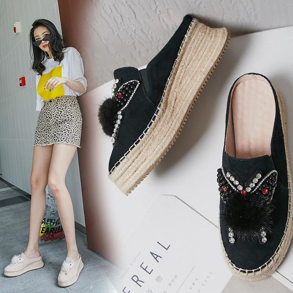 charm2021 flax fisherman's shoes women's thick soles in summer slippers, Black
charm2021 flax fisherman's shoes women's thick soles in summer slippers, Black