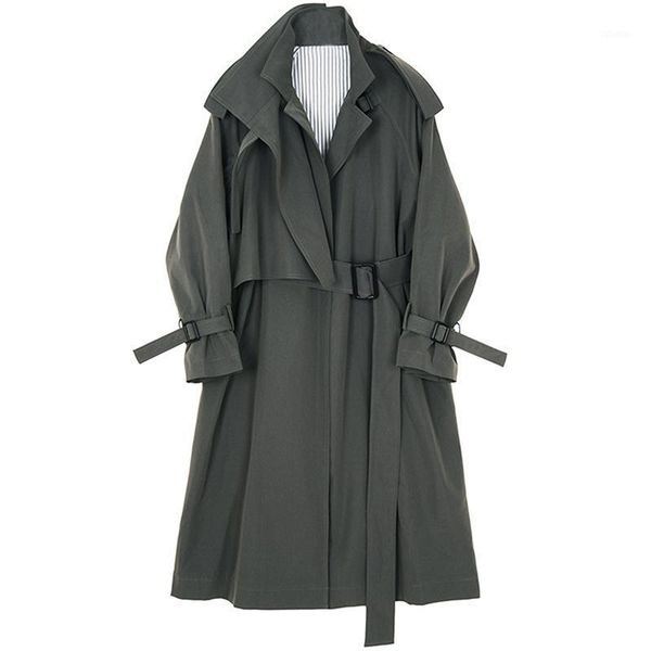 women's trench coats windbreaker coat 2021 long section autumn korean version casual knee thin loose female jacket jackets, Tan;black
women's trench coats windbreaker coat 2021 long section autumn korean version casual knee thin loose female jacket jackets, Tan;black
