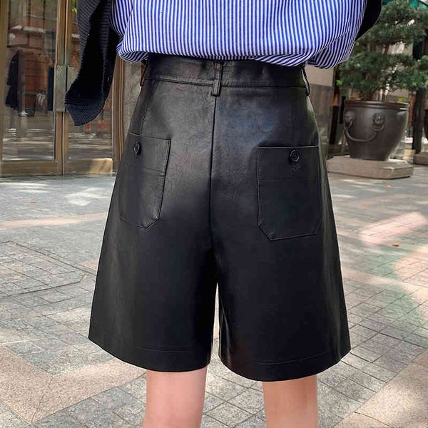 women's shorts back buttons s-3xl fashion pu leather womens autumn winter loose five points trouser plus size dnvi, White;black
women's shorts back buttons s-3xl fashion pu leather womens autumn winter loose five points trouser plus size dnvi, White;black