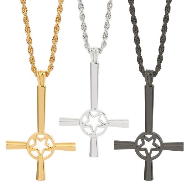 pendant necklaces fashion pentagram cross necklace mens satanic symbol runes upside down lucifer satan choker statement jewelry, Silver
pendant necklaces fashion pentagram cross necklace mens satanic symbol runes upside down lucifer satan choker statement jewelry, Silver