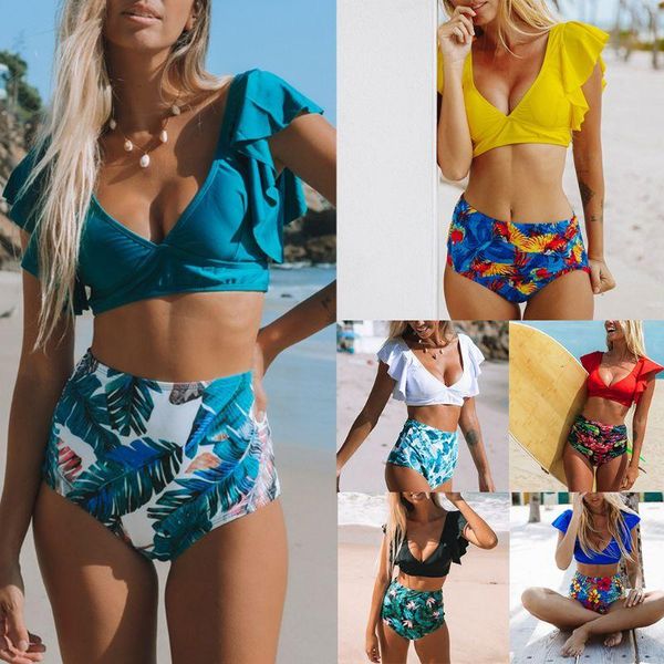 one-piece suits women 2 piece bikini set flounce ruffles v-neck push up padded swimsuit high waist boho tropical floral print bathing s
one-piece suits women 2 piece bikini set flounce ruffles v-neck push up padded swimsuit high waist boho tropical floral print bathing s