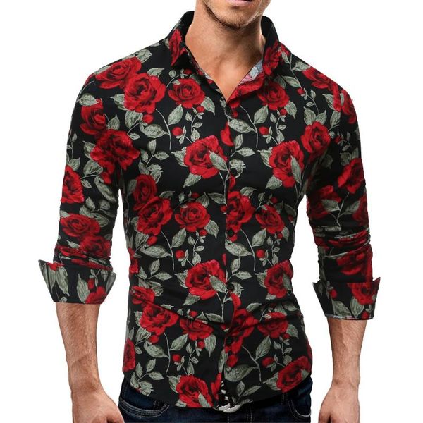 men's casual shirts long sleeve shirt fashion 3d rose flower pinted mens turn-down cllar floral for clothing, White;black
men's casual shirts long sleeve shirt fashion 3d rose flower pinted mens turn-down cllar floral for clothing, White;black