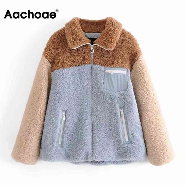 aachoae casual patchwork teddy coat women batwing long sleeve fashion lady jacket turn down collar soft warm coat outerwear 210413, Black
aachoae casual patchwork teddy coat women batwing long sleeve fashion lady jacket turn down collar soft warm coat outerwear 210413, Black