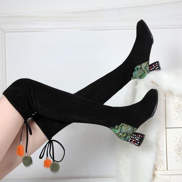 boots shoes women 2021 autumn and winter knee children high heel does not drop elasticity plus velvet thin leg, Black
boots shoes women 2021 autumn and winter knee children high heel does not drop elasticity plus velvet thin leg, Black