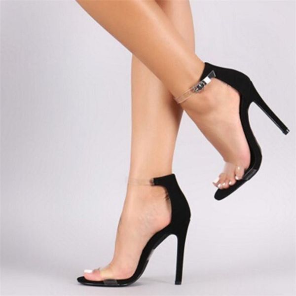 summer crystal super transparent high-heeled shoes sandals female thin heel open, Black
summer crystal super transparent high-heeled shoes sandals female thin heel open, Black