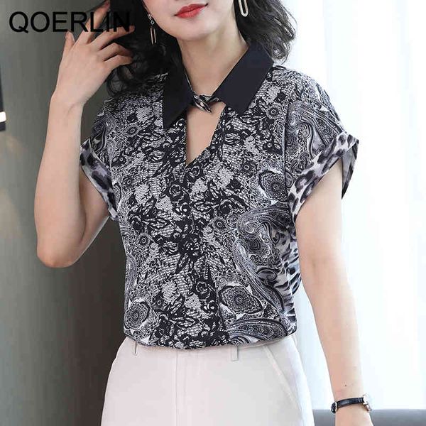 qoerlin temperature floral chiffon blouse women short sleeve turn down collar mom shirts fashion plus size 3xl blusa mujer 210416, White
qoerlin temperature floral chiffon blouse women short sleeve turn down collar mom shirts fashion plus size 3xl blusa mujer 210416, White