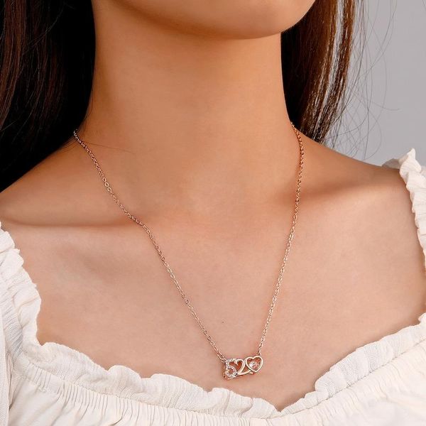 chains heart necklace woman letter women valentines day jewellery 520 ladies geometric lovers rose gold color trendy halskette, Silver
chains heart necklace woman letter women valentines day jewellery 520 ladies geometric lovers rose gold color trendy halskette, Silver