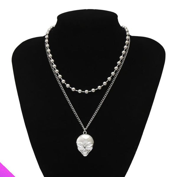 pendant necklaces wholesale 5 exaggerated skull face 3d necklace clavicle round bead chain alloy girl lady punk style jewelry gift, Silver
pendant necklaces wholesale 5 exaggerated skull face 3d necklace clavicle round bead chain alloy girl lady punk style jewelry gift, Silver