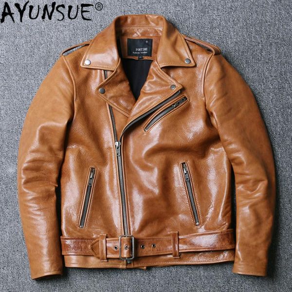 men's leather & faux ayunsue 100% genuine jacket men clothes 2021 wax sheepskin coat spring autumn biker motorcycle short 1815 kj4708, Black
men's leather & faux ayunsue 100% genuine jacket men clothes 2021 wax sheepskin coat spring autumn biker motorcycle short 1815 kj4708, Black